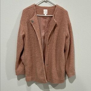 Lauren Conrad Cozy Pink Teddy Coat